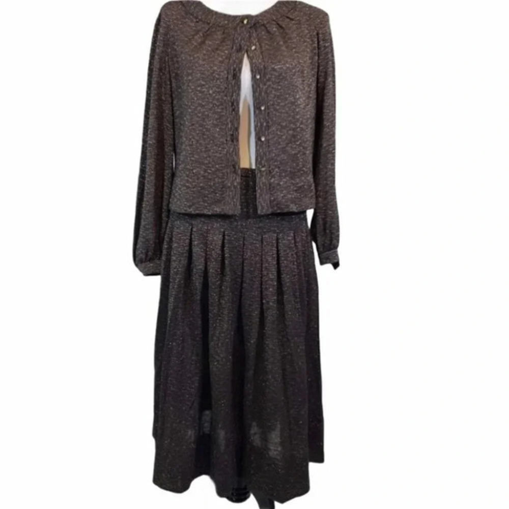 Vintage Kimberly‎ Rare 2 piece black/metallic skirt & top set